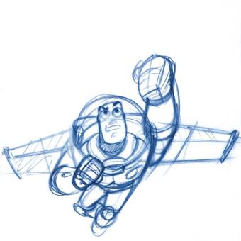 Bob Pauley. Buzz. Toy Story, 1995. Lápiz sobre papel. © Pixar.