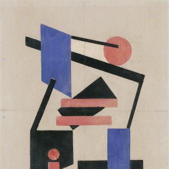 Sándor Bortnyik, Composición II, Rosa y Azul, c. 1921.