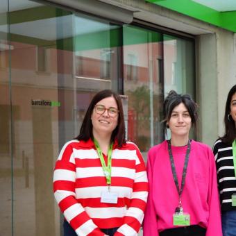Las investigadoras del Barcelonaβeta Brain Research Center (BBRC) Anna Brugulat, Lidia Canals y Alba Cañas.