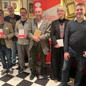 Joan Pons, Toni Massanés, Pep Pelfort, Francesc Solé Parellada, Anna Font y Oriol Magriñà, en el 7 Portes.