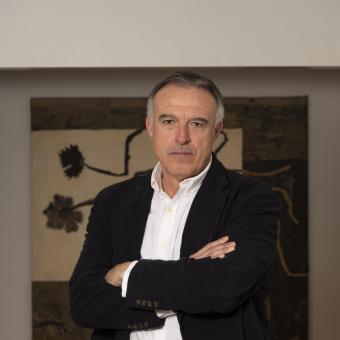 Retrato de Javier Yanguas en la sede central de la Fundación "la Caixa".