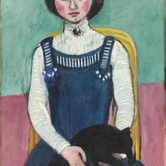 Henri Matisse, Marguerite au chat noir [Marguerite con gato negro], principios de 1910. Centre Pompidou, París. Musée national d’art moderne / Centre de création industrielle AM 2013-544.