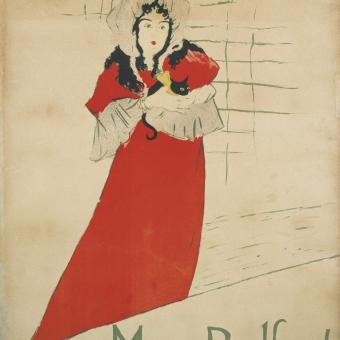 Exposición Carteles de la vida moderna. Henri de Toulouse-Lautrec, May Belfort, 1895. Museu Nacional d’Art de Catalunya.