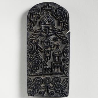 Tattooing ink pad representing the Resurrection Jerusalem 17th to 18th century. Musée du quai Branly - Jacques Chirac, Paris. Gift of Alix de Rothschild (1911–1982). © Musée du quai Branly - Jacques Chirac.