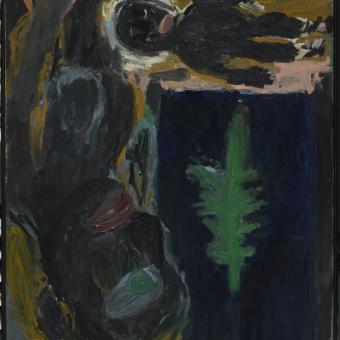 Georg Baselitz. Schwarze Mutter mit schwarzem kind, 1985. Óleo sobre lienzo © Colección de arte Contemporáneo Fundación ”la Caixa”.