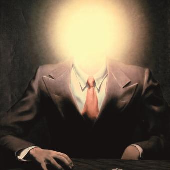 René Magritte, El principio del placer, 1937. Óleo sobre lienzo, 73 x 54,5 cm. Colección privada. Cortesía de Ludion Publishers © René Magritte, VEGAP, Barcelona, 2022.