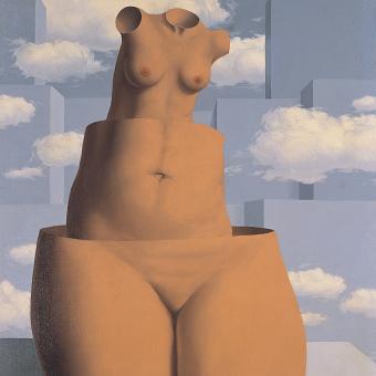 René Magritte, Delirios de grandeza, 1962. Óleo sobre lienzo, 100,3 x 81,3 cm. The Menil Collection, Houston, 1978-145 E. Cortesía de Ludion Publishers © René Magritte, VEGAP, Barcelona, 2022.