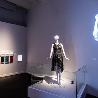 The Kinematics dress is one of the most emblematic pieces of the exhibition.  Print3D exhibition. Reprinting reality.