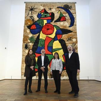 D’esquerra a dreta: Maria Vallès, gerent de la Fundació Joan Miró; Marko Daniel, director de la Fundació Joan Miró; Elisa Durán, directora general adjunta de la Fundació ”la Caixa”, i Ignasi Miró, director corporatiu de l’Àrea de Cultura i Ciència de la Fundació ”la Caixa”.