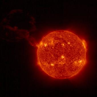 Giant solar flare observed in the far ultraviolet by ESA's Solar Orbiter satellite on February 15, 2022. © Solar Orbiter ESA.