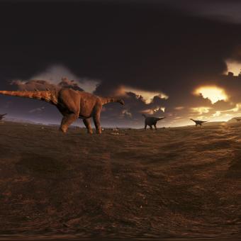 Fotograma película CosmoCaixa Dinosaurios, una historia de supervivencia. © Render Area.