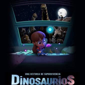 Cartel película CosmoCaixa Dinosaurios, una historia de supervivencia. © Render Area.