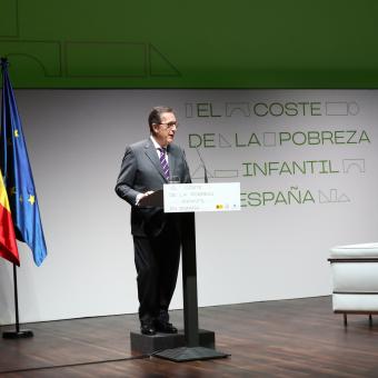Antonio Vila Bertrán, director general de la Fundación ”la Caixa”, en la presentación del estudio  El coste de la pobreza infantil en España.