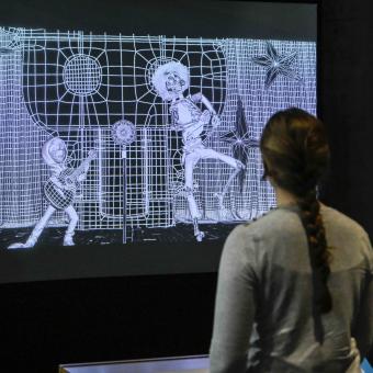 An image of the exhibition The Science Behind Pixar at the CosmoCaixa Science Museum.