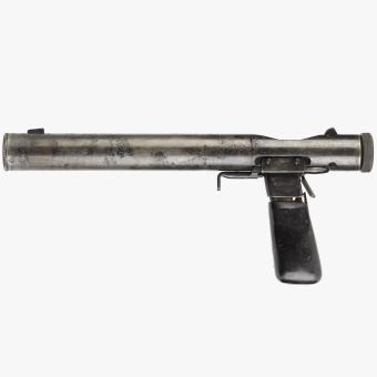 Silent 7.65mm caliber pistol Welrod MK IIA, 1943. Musée de l’ordre de la libération.