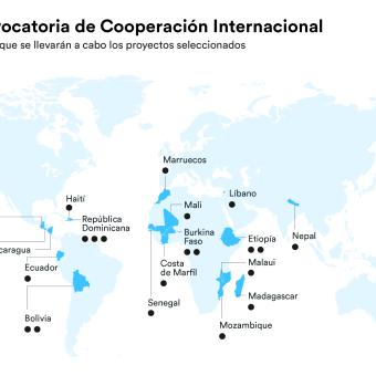 Infográfico de los 18 países en los que se llevarán a cabo las iniciativas