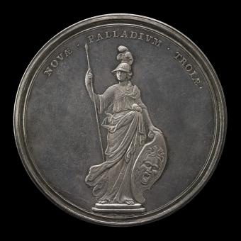Emblema de estabilidad, 1707, medalla de plata de la reina Ana, Reino Unido. 1928,0306.2.