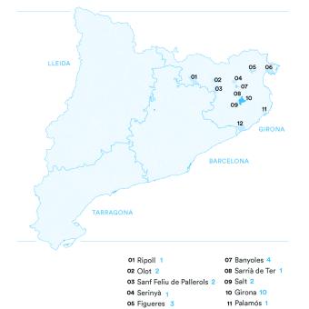 Distribució dels projectes seleccionats a Girona de la Convocatòria de Projectes Socials Catalunya 2023