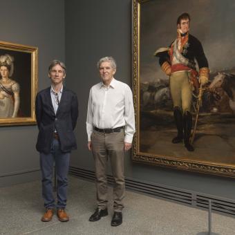 El director de CaixaForum València, Álvaro Borrás, i el comissari de l’exposició i cap de Conservació de Pintura del Segle XIX del Museo Nacional del Prado, Javier Barón