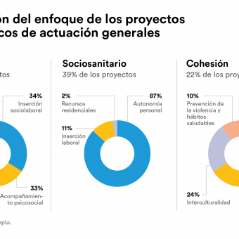 Distribución del enfoque de los proyectos de Convocatorias Sociales.