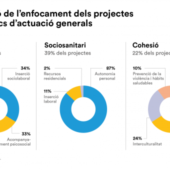 Distribució de l'enfocament dels projectes de Convocatòries Socials.