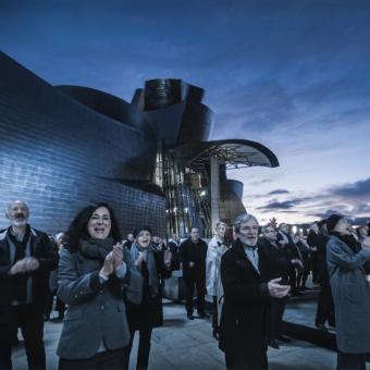 Imatge del projecte #JoCanto, impulsat per la Fundació "la Caixa", al Museu Guggenheim Bilbao.