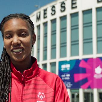 Paola Manjón, jugadora de bàsquet i guanyadora d’una medalla d’or amb la selecció espanyola als Special Olympics World Games del 2023.