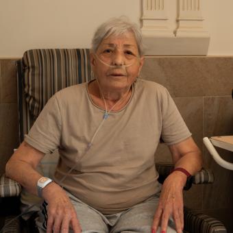 María Asunción de Soto Picornell, pacient de la unitat de cures pal·liatives San Camilo de Tres Cantos (Madrid).
