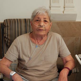 María Asunción de Soto Picornell, pacient de la unitat de cures pal·liatives San Camilo de Tres Cantos (Madrid).