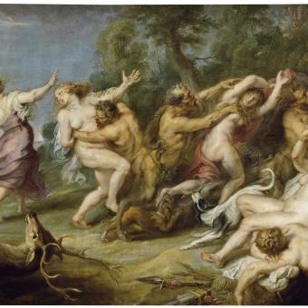 Pedro Pablo Rubens, «Diana y sus ninfas sorprendidas por sátiros», 1639-40. Óleo sobre lienzo.