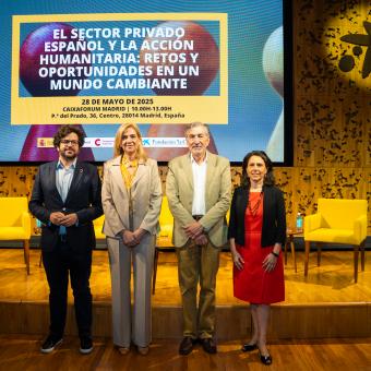 De izq. a dcha: Antón Leis, S.A.R. la Infanta Doña Cristina, Francisco Rey Marcos y Sara Pantuliano