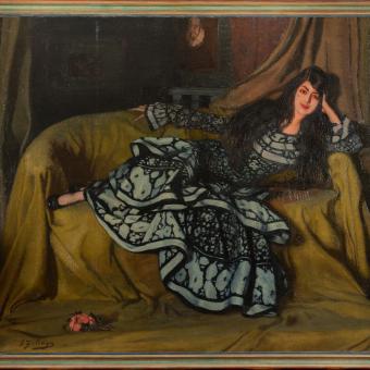 «Madame Souty echada», Ignacio Zuloaga Zabaleta. 1915. Óleo sobre lienzo.