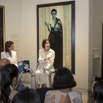 Imagen de la rueda de prensa de la exposición «Zuloaga/Anglada-Camarasa» en CaixaForum Palma.