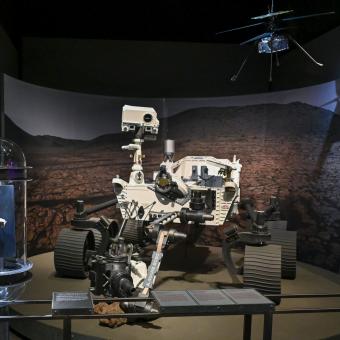Maqueta del «Perseverance», presente en la exposición. 