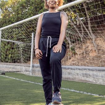 Ruby Cuervo, a refugee from Afghanistan and player for the Ramassà Sports Association.