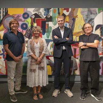 De izquierda a derecha. El médico y artista Javier Forteza; la gestora de planificación i contenidos de CaixaForum Palma, Noemí Vallespir; el comisario y director de Es Baluard Museu, David Barro, y el artista Rafa Forteza.