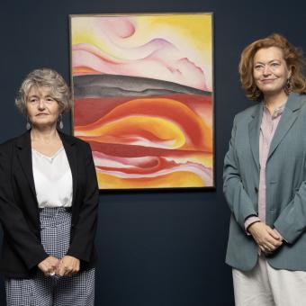 D'esquerra a dreta. La gestora de planificació i continguts de CaixaForum Palma, Noemí Vallespir, i la comissària de l’exposició i conservadora del Centre Pompidou, Angela Lampe.
