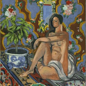 Henri Matisse, «Figure décorative sur fond ornemental» [Figura decorativa sobre fondo ornamental], invierno de 1925-1926. Centre Pompidou, París. Musée national d’art moderne / Centre de création industrielle AM 2149 P. 