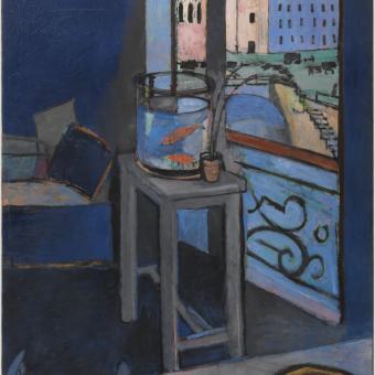 Henri Matisse, «Intérieur, bocal de poissons rouges» [Interior con pecera], primavera de 1914.  Centre Pompidou, París. Musée national d’art moderne / Centre de création industrielle AM 4311 P.