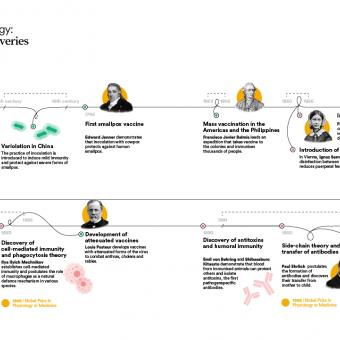Infographic of the evolution of immunology (part 1).