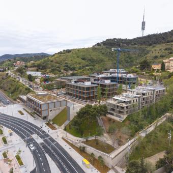 El CaixaResearch Institute, vist des d'un dron.