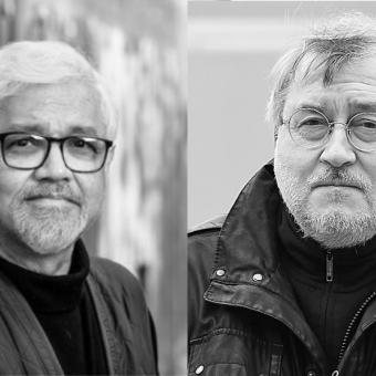 Los escritores Amitav Ghosh y Jorge Riechmann. 