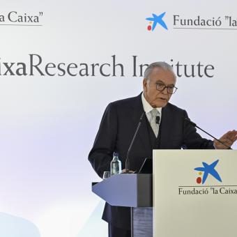 Isidro Fainé, Presidente de la Fundación ”la Caixa” en su intervención en el acto de inauguración.