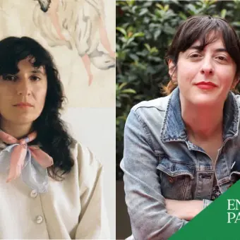 Imatge del Vermut poètic amb Lorena Álvarez i Lucía Lijtmaer a CaixaForum Barcelona. 