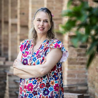 Irene Marco, becada de la Fundación ”la Caixa” e investigadora principal en el Instituto de Bioingeniería de Cataluña (IBEC), donde dirige el grupo Molecular Imaging for Precision Medicine.