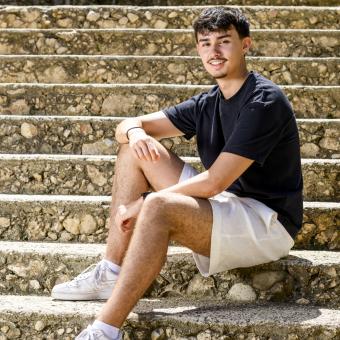 Tomás Cano, becari de la Fundació ”la Caixa” i estudiant de Dret i Filosofia a la Universitat Complutense de Madrid, al Santuari Verge de l'Esperança de Calasparra.