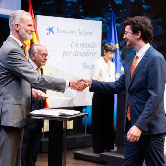 His Majesty the King of Spain during the presentation ceremony of the ”la Caixa” Foundation Postgraduate Fellowships.