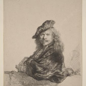 Rembrandt, «Autoretrat reclinant-se en un ampit», 1639.