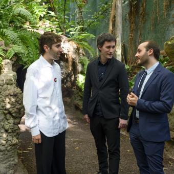 De izquierda a derecha: Mario Bielsa, David Chaparro y David Izquierdo, becarios de la Fundación ”la Caixa”.
