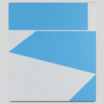 Ñaco Fabré, «Geometría y plenitud (azul)». 2025. Óleo sobre lienzo.